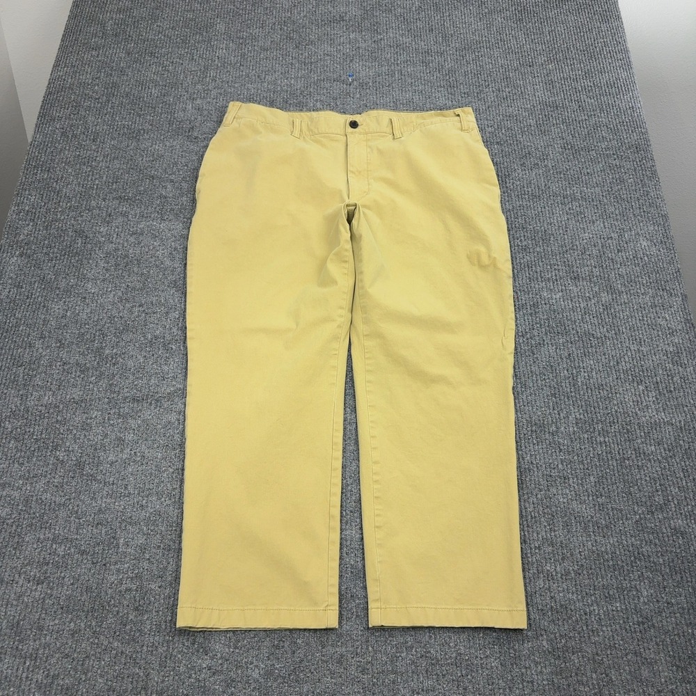 LL Bean Pants Mens 40 Yellow Classic Fit Stretch Chino Casual Workwear